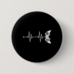 Chapa Redonda De 5 Cm Regalo De Camisas De Heartbeat Para Videojuego Lov