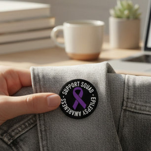 Chapa Redonda De 5 Cm Regalo de Conciencia del Equipo de Apoyo a la Epil