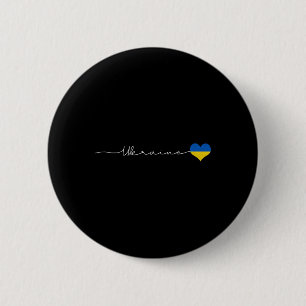 Chapa Redonda De 5 Cm Regalo de corazón de bandera de firma de Ucrania -