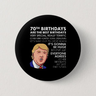 Chapa Redonda De 5 Cm Regalo de cumpleaños Gracioso Trump Cita Camisa Pa