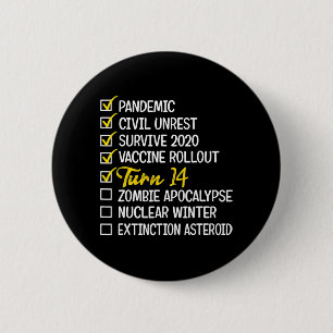 Chapa Redonda De 5 Cm Regalo de cumpleaños número 14 de diversión Cuaren