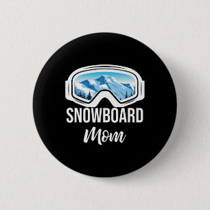 Chapa Redonda De 5 Cm Regalo de esquí deportivo Snowboard Mom
