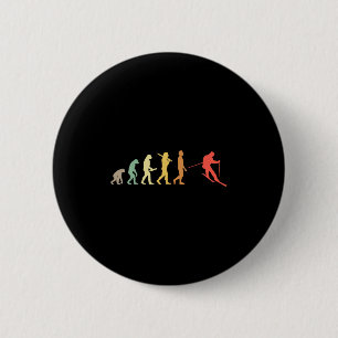 Chapa Redonda De 5 Cm Regalo De Evolución De Esquí Retro Para Los Esquia