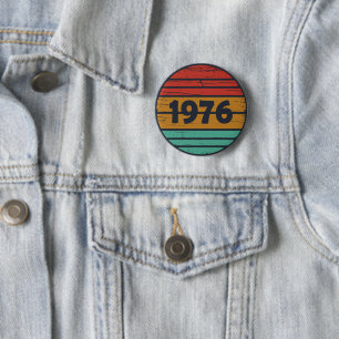 Chapa Redonda De 5 Cm Regalo de fiesta de cumpleaños de 1976 vintage