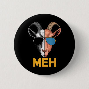Chapa Redonda De 5 Cm Regalo de granjero de cabra Meh Funny Goat Lover