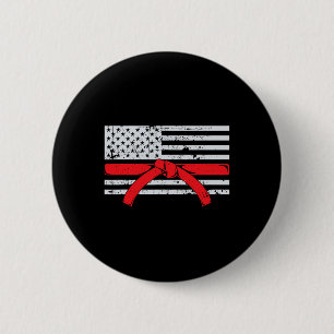 Chapa Redonda De 5 Cm Regalo de karate de la bandera americana Comt de T