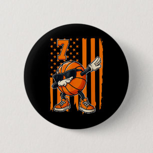 Chapa Redonda De 5 Cm Regalo de la Bandera Americana de Baloncesto por 7