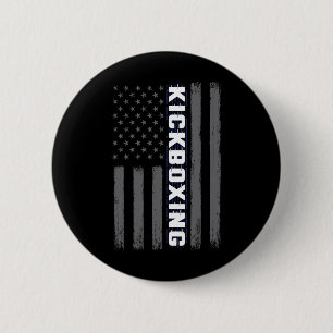 Chapa Redonda De 5 Cm Regalo de la bandera americana de Kickboxing Usa A
