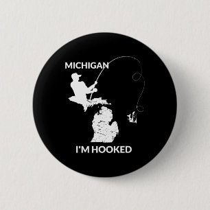 Chapa Redonda De 5 Cm Regalo De Mi Michigan Para Pescadores Y