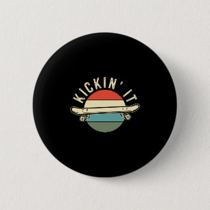 Chapa Redonda De 5 Cm Regalo de monopatín para monopatinador Retro