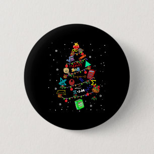 Chapa Redonda De 5 Cm Regalo de Navidad en árbol de matemáticas