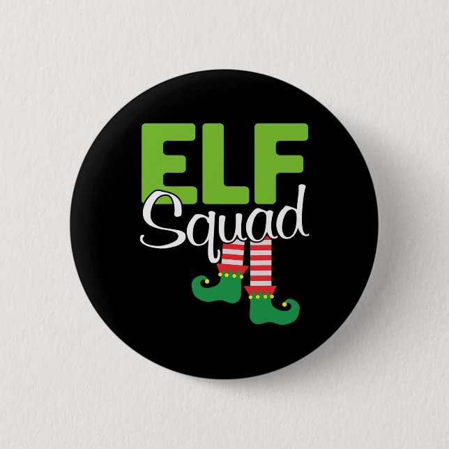 Chapa Redonda De 5 Cm Regalo de Navidades Elf Squad (Anverso)
