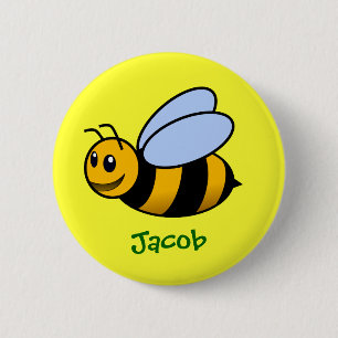Chapa Redonda De 5 Cm Regalo de nombre personalizado de abeja Personaliz