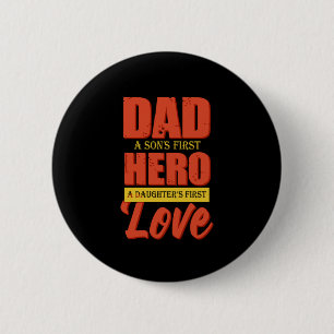 Chapa Redonda De 5 Cm Regalo de padre Papá Hero Love