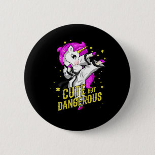 Chapa Redonda De 5 Cm Regalo del Chica de artes marciales de Unicorn