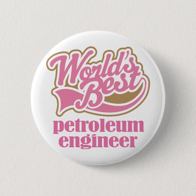 Chapa Redonda De 5 Cm Regalo del rosa del ingeniero del petróleo (Anverso)