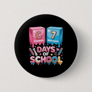 Chapa Redonda De 5 Cm Regalo Divertido 67 Días De Colegio Lindo Stem Aul