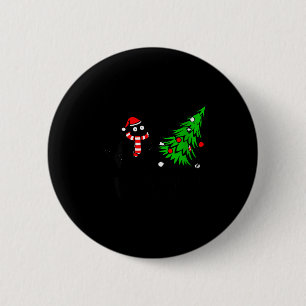 Chapa Redonda De 5 Cm Regalo divertido de gato negro para mujeres empuja