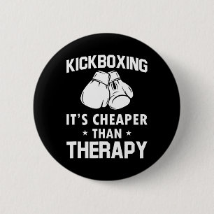 Chapa Redonda De 5 Cm Regalo divertido de kickboxer terapia kickboxing