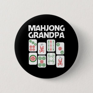 Chapa Redonda De 5 Cm Regalo divertido de Mahjong para abuelo, papá, hom