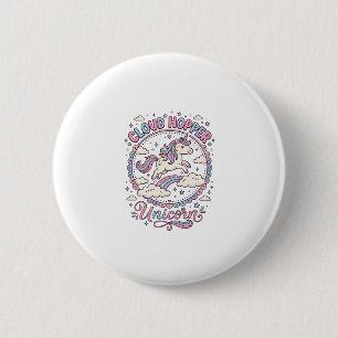 Chapa Redonda De 5 Cm Regalo Divertido y Lindo de Unicornio Saltador de 