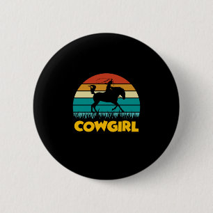 Chapa Redonda De 5 Cm Regalo ecuestre   Vintage Cowgirl