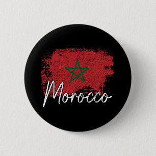 Chapa Redonda De 5 Cm regalo para aficionados al fútbol de Marruecos ban
