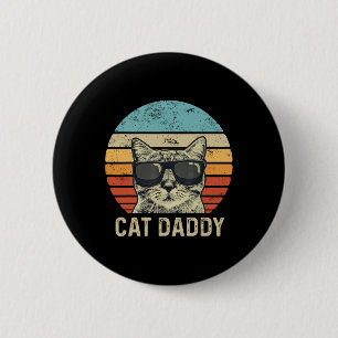 Chapa Redonda De 5 Cm Regalo para Papá Gatos Retro Gafas de Sol para Pap
