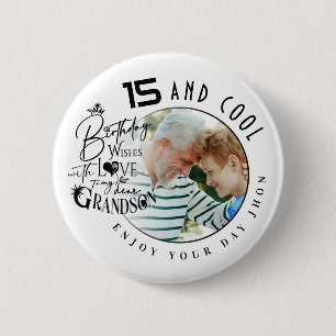 Chapa Redonda De 5 Cm Regalo Personalizado Cumpleaños Nieto Simple