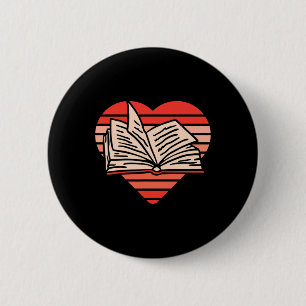 Chapa Redonda De 5 Cm Regalo Retro Amor Corazón Lectura Libro Para Él El