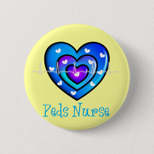 Chapa Redonda De 5 Cm Regalos azules artsy del diseño del corazón de l