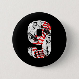 Chapa Redonda De 5 Cm Regalos De 9 Años De Edad Número 9 De Béisbol Nove