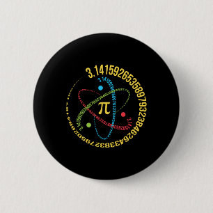 Chapa Redonda De 5 Cm Regalos de ciencia de matemáticas de átomo 3.14 Pi