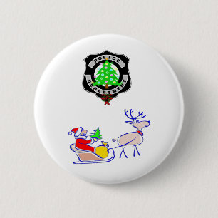 Chapa Redonda De 5 Cm Regalos de la policía del navidad
