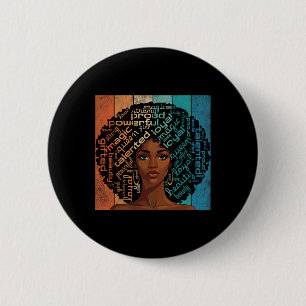 Chapa Redonda De 5 Cm Regalos de Magia de Chica Negra Melanina Historia