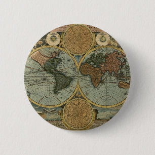 Chapa Redonda De 5 Cm Regalos de mapas del mundo antiguo