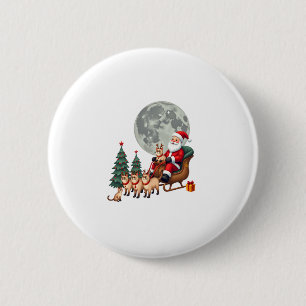 Chapa Redonda De 5 Cm Regalos de Navidad Reno Siamés para Amantes de Gat