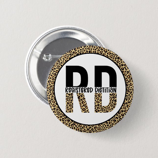 Chapa Redonda De 5 Cm Regalos de RD de la Dietista Registrada Cheetah Pr (Anverso y reverso)