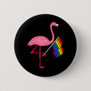 Chapa Redonda De 5 Cm Regalos del Mes del Orgullo Gay Flamingo Lgbt