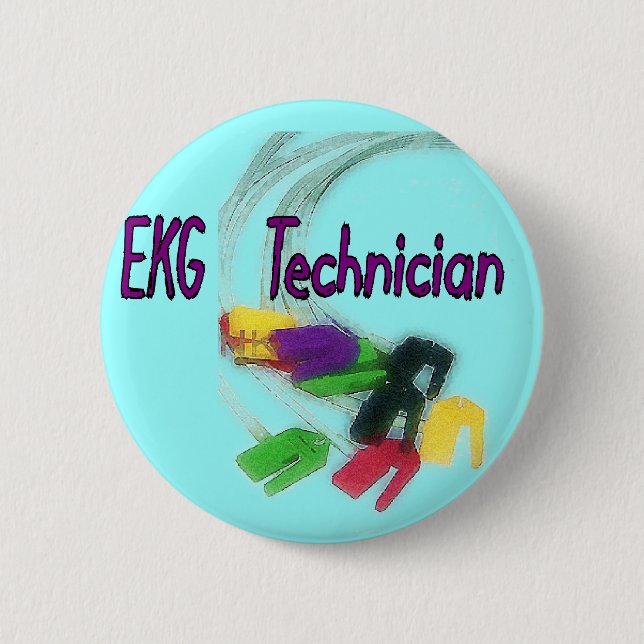 Chapa Redonda De 5 Cm Regalos del técnico de EKG (Anverso)