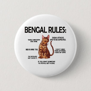 Chapa Redonda De 5 Cm Regalos para amantes de gatos Bengal Dueño de gato