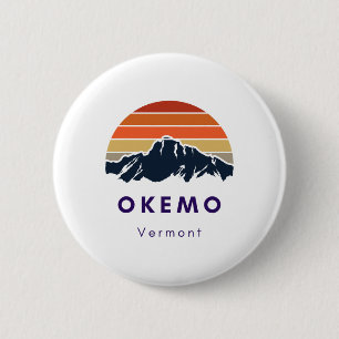 Chapa Redonda De 5 Cm Regalos para Okemo Vermont Esquí Snowboard Senderi