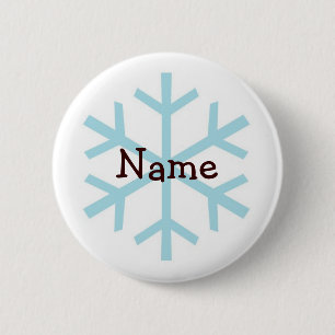 Chapa Redonda De 5 Cm Regalos personalizados copo de nieve del invierno