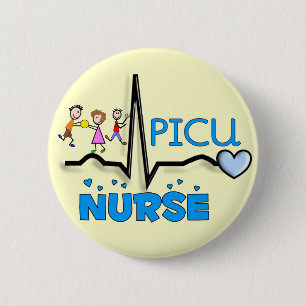 Chapa Redonda De 5 Cm Regalos-QRS segmento de la enfermera de PICU y