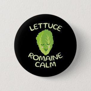 Chapa Redonda De 5 Cm Regalos Únicos de Ropa Vegana Vegetariana Lechuga 
