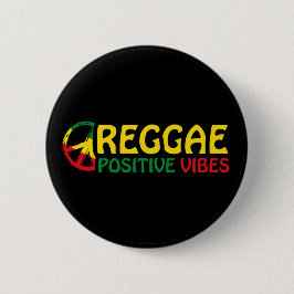 Chapa Redonda De 5 Cm Reggae Music con vibraciones positivas y bandera d