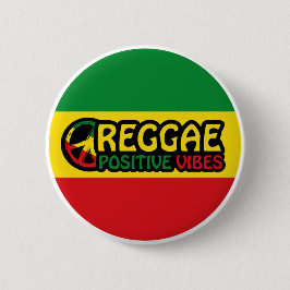 Chapa Redonda De 5 Cm Reggae Music con vibraciones positivas y bandera d