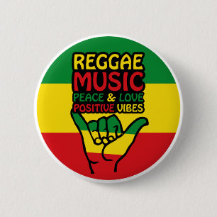 Chapa Redonda De 5 Cm Reggae Shaka Hand con citas positivas