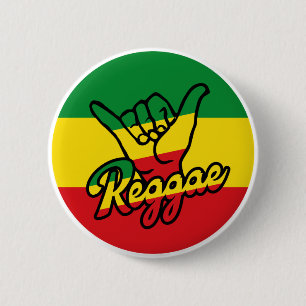 Chapa Redonda De 5 Cm Reggae Shaka Hands con colores de reggae