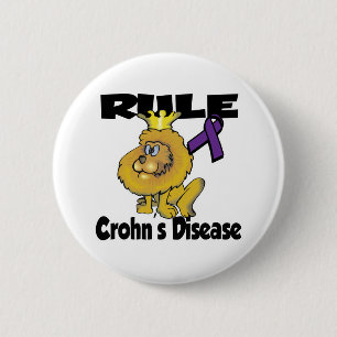 Chapa Redonda De 5 Cm Regla Enfermedad de Crohn (púrpura)
